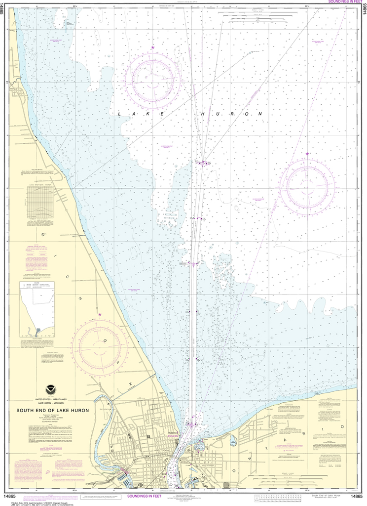 NOAA Chart 14865 South End of Lake Huron Captain's Nautical Books