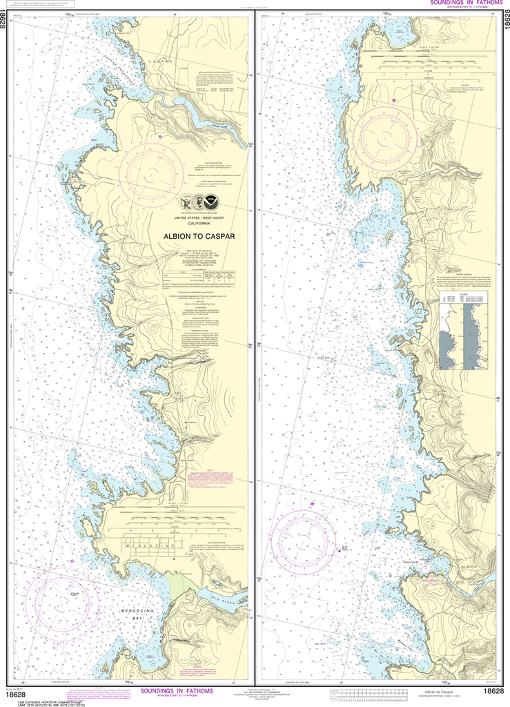 NOAA Chart 18628: Albion to Caspar