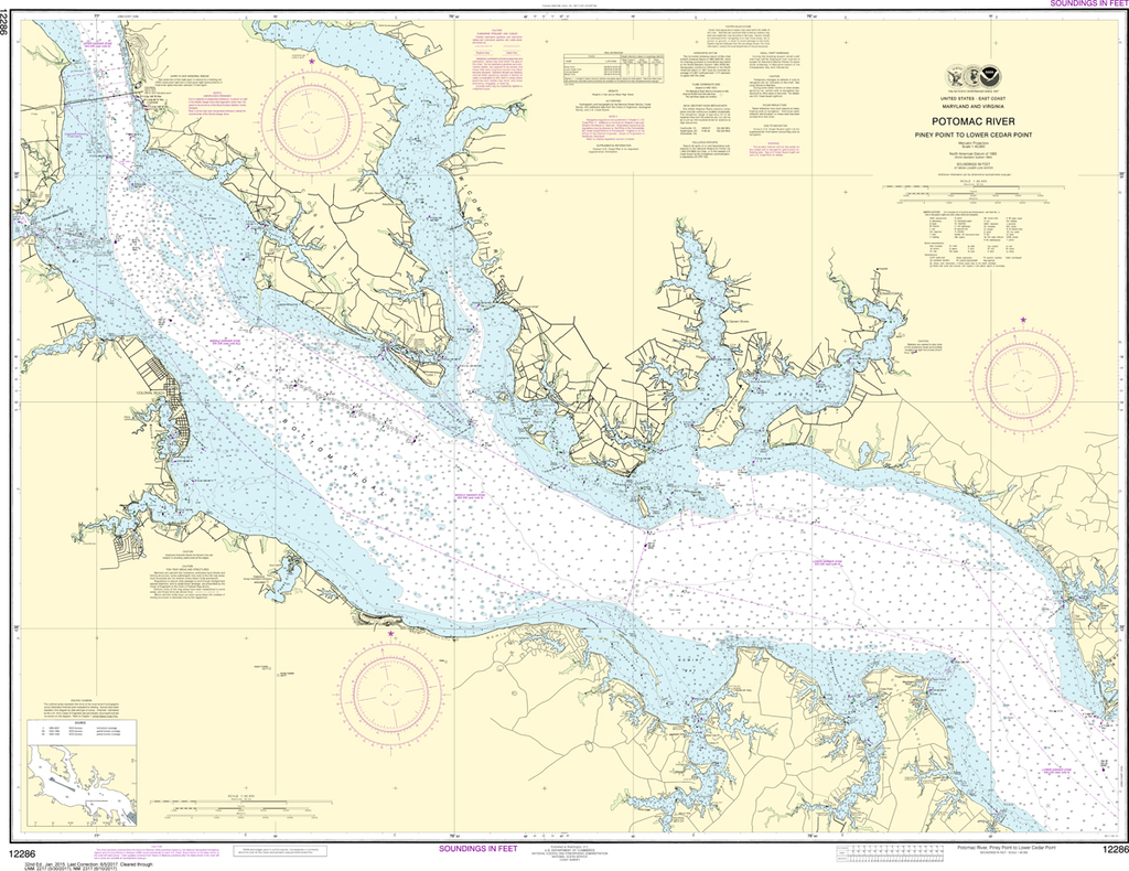 NOAA Chart 12286: Potomac River - Piney Point to Lower Cedar Point