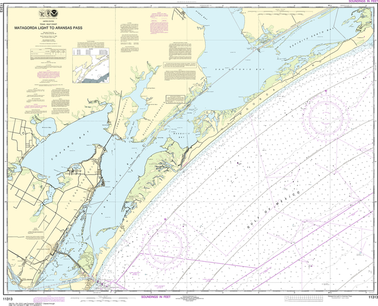 NOAA Chart 11313: Matagorda Light to Aransas Pass