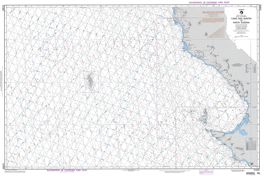 NGA Chart 21005: Cabo San Quintin to Punta Eugenia (Mexico-West Coast) (OMEGA)