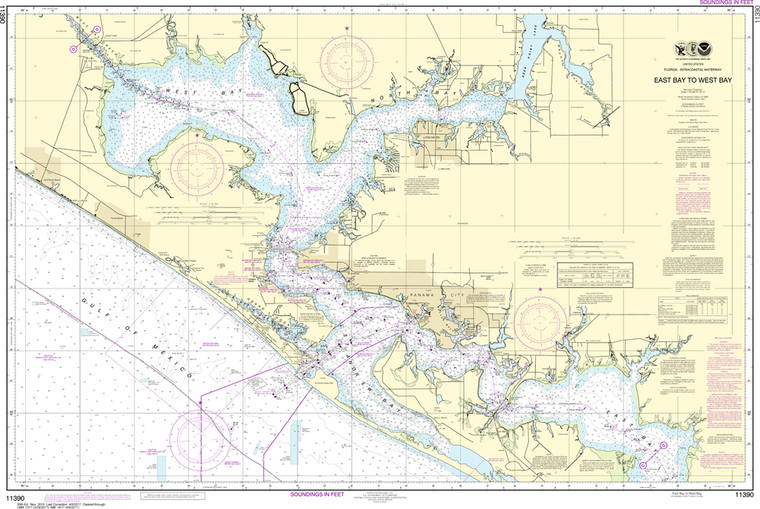 NOAA Chart 11390: Intracoastal Waterway - East Bay to West Bay