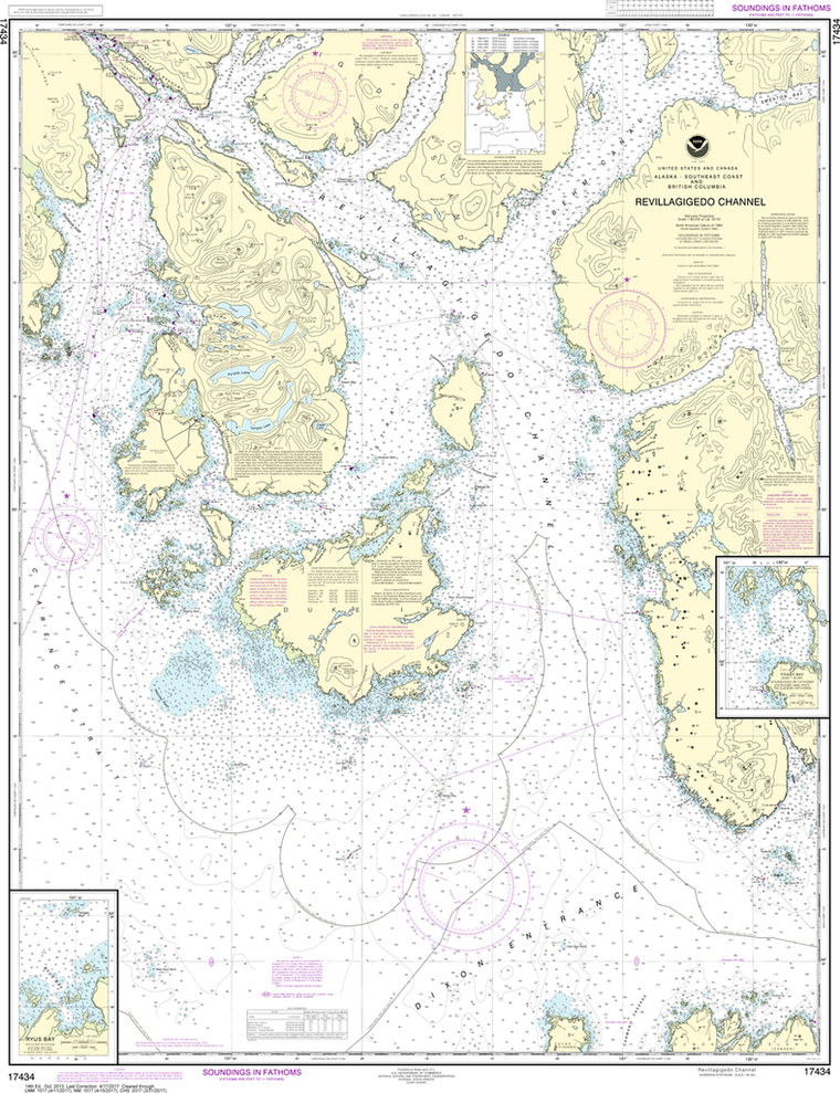 NOAA Chart 17434: Revillagigedo Channel - Ryus Bay, Foggy Bay