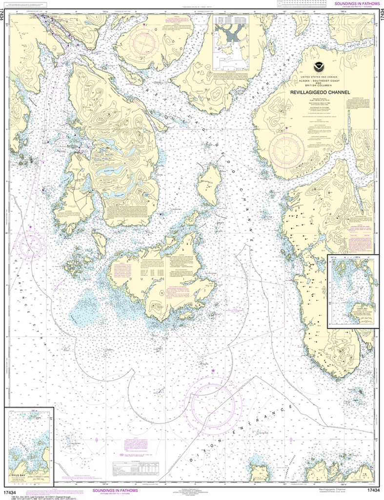 NOAA Chart 17434: Revillagigedo Channel - Ryus Bay, Foggy Bay
