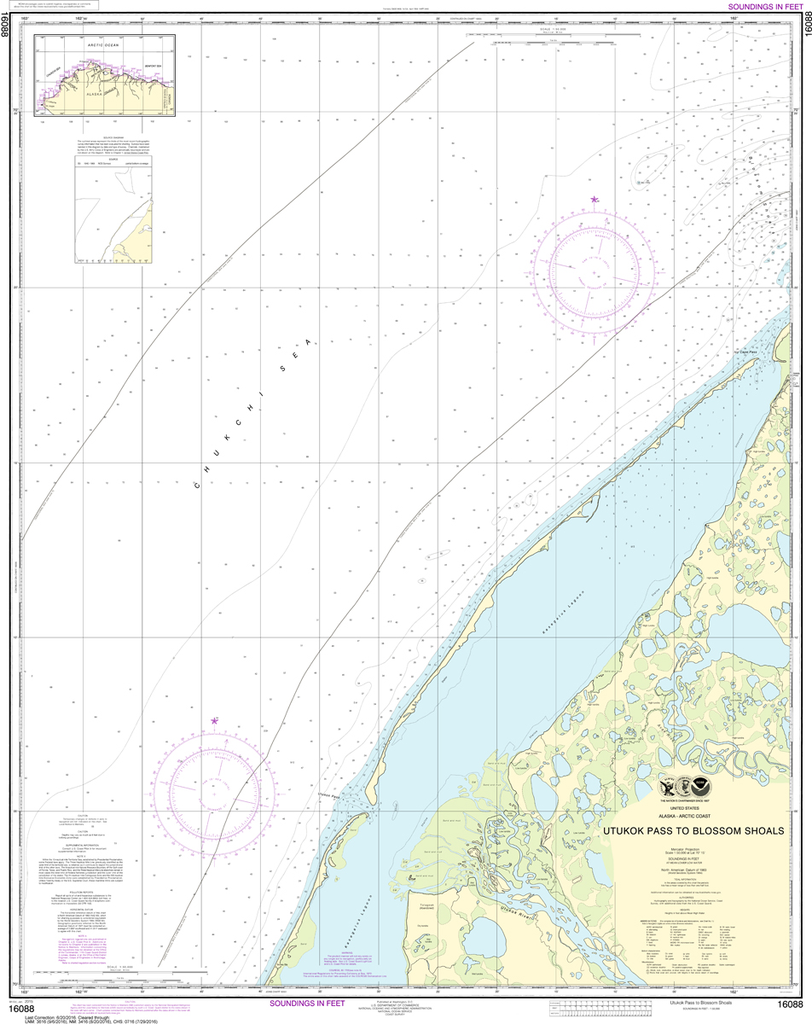 NOAA Chart 16088: Utukok Pass to Blossom Shoals