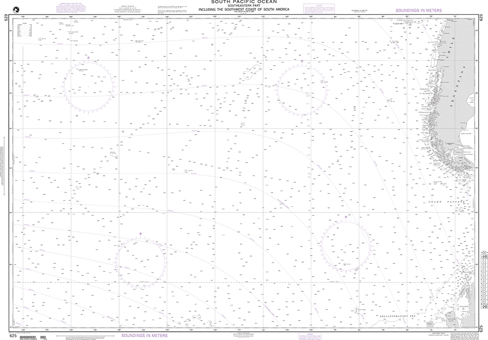 NGA Chart 625: South Pacific Ocean (Southeastern Part) including the Southwest Coast of South America
