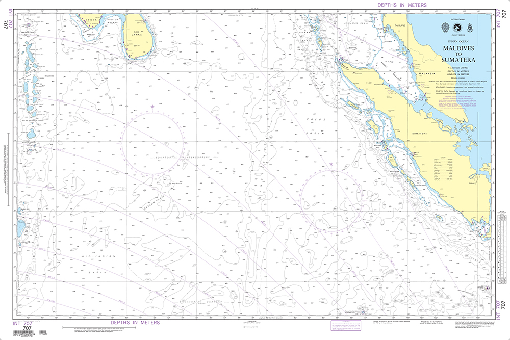 NGA Chart 707: Maldives to Sumatera (Indian Ocean)