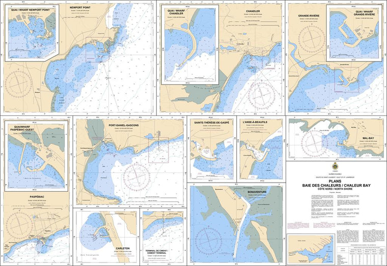 CHS Chart 4921: Plans, Baie des Chaleurs/Chaleur Bay (côte nord/North Shore)