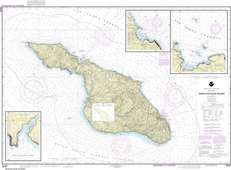 NOAA Chart 18757: Santa Catalina Island, Avalon Bay, Catalina Harbor, Isthmus Cove