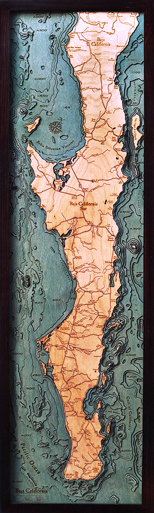 WoodChart of Baja Peninsula & the Gulf of California, Mexico