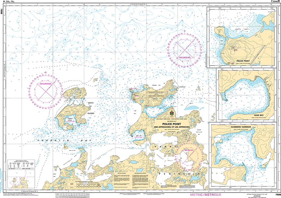 CHS Print-on-Demand Charts Canadian Waters-7686: Police Point And Approaches/ Et Les Approches, CHS POD Chart-CHS7686