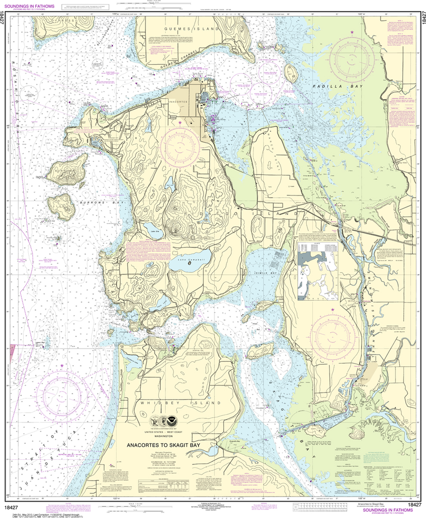 NOAA Chart 18427: Anacortes to Skagit Bay