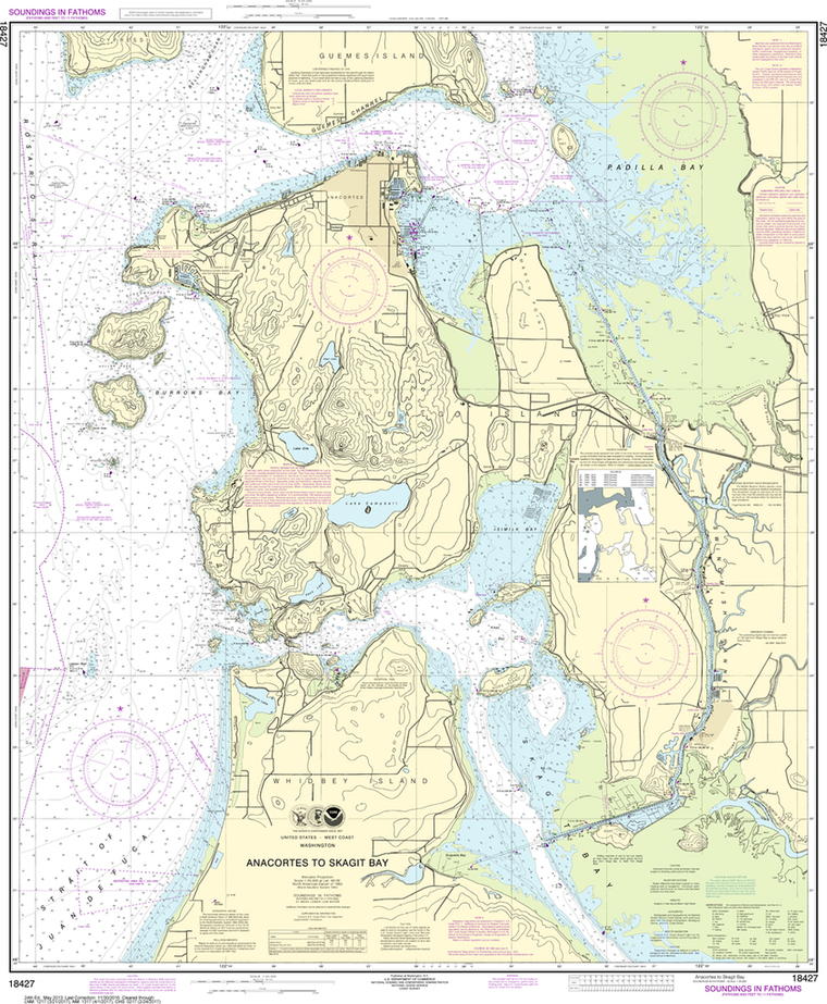 NOAA Chart 18427: Anacortes to Skagit Bay
