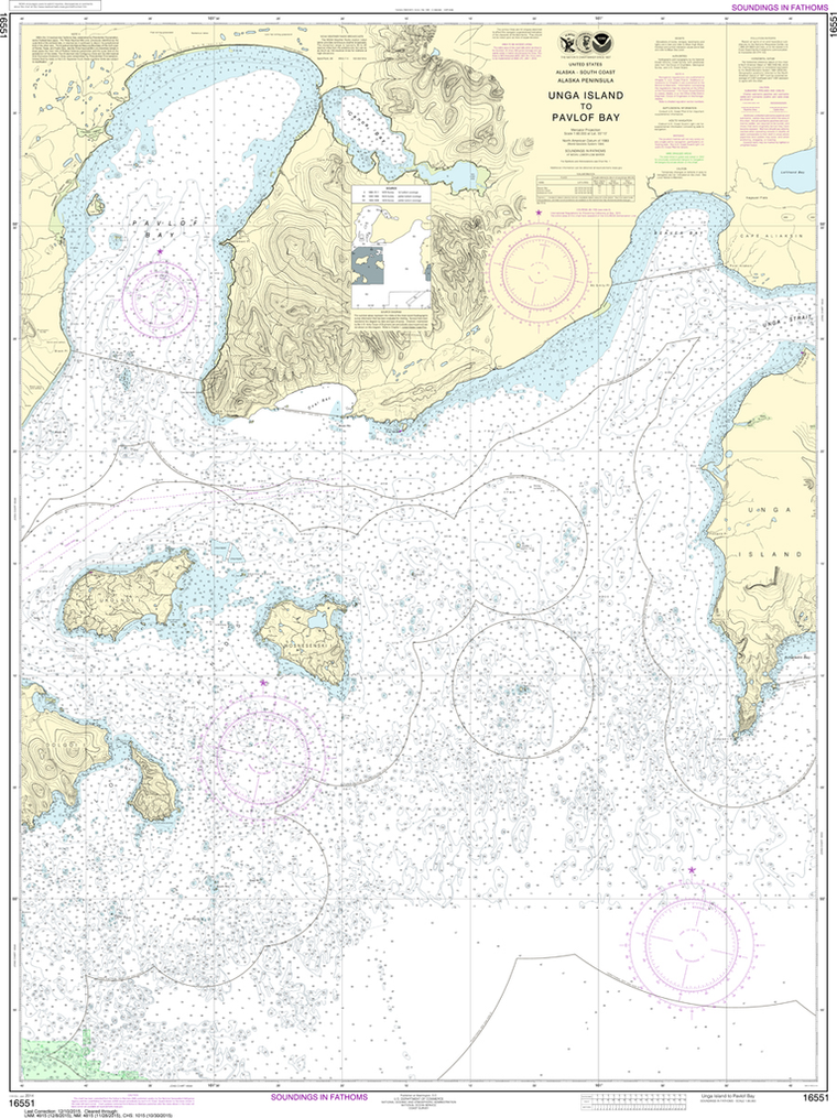 NOAA Chart 16551: Alaska Peninsula - Unga Island to Pavlof Bay
