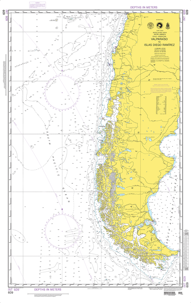 NGA Chart 609: Valparaiso to Islas Diego Ramirez
