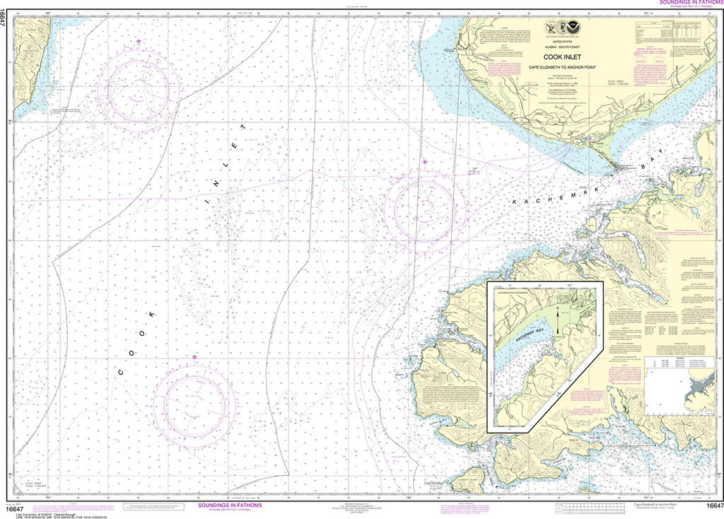 Cook Inlet Chart NOAA Chart 16647: Cook Inlet: Cape Elizabeth to Anchor Point - Captain ...