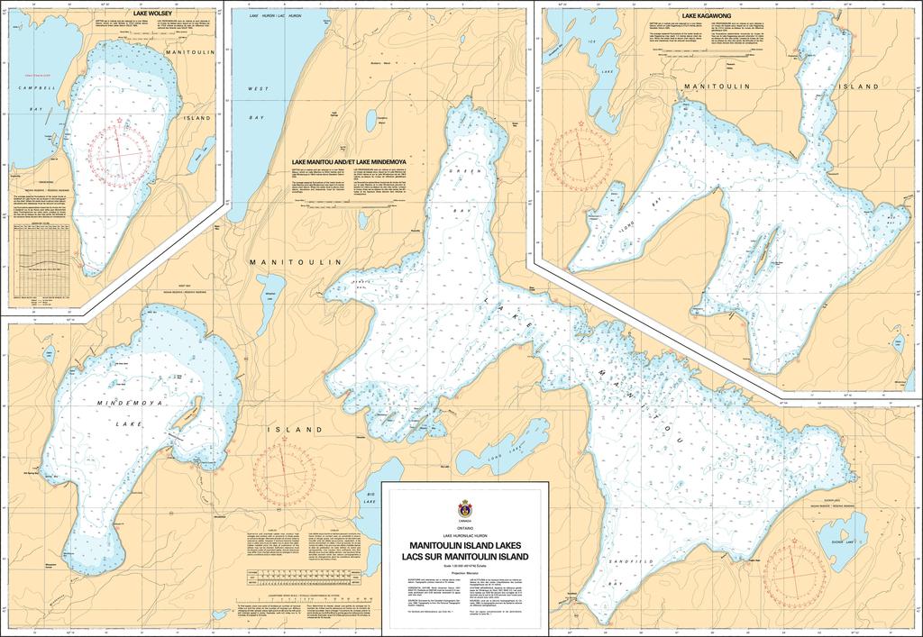 CHS Chart 6030: Manitoulin Island Lakes / Lacs sur Manitoulin Island