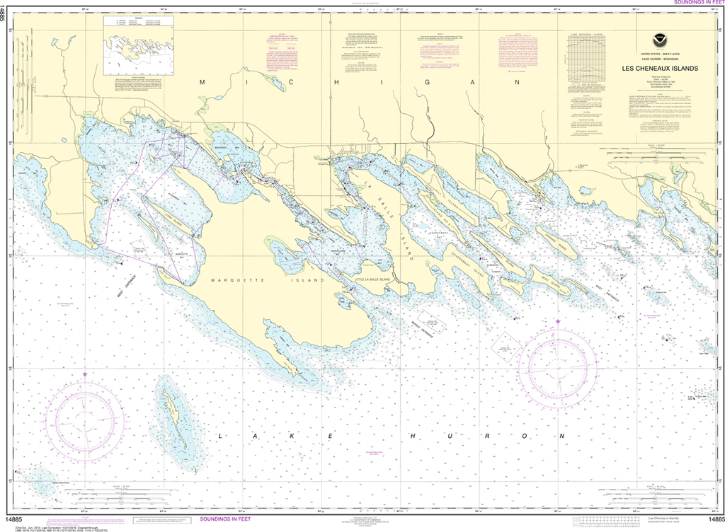 NOAA Chart 14885: Les Cheneaux Islands