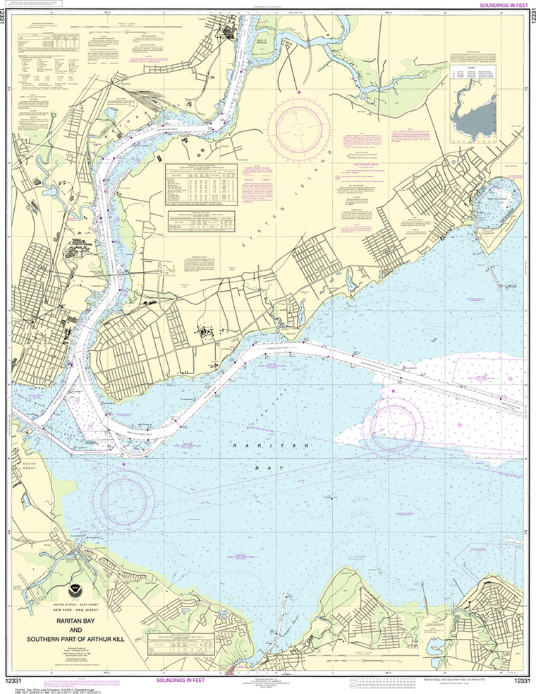 NOAA Chart 12331: Raritan Bay and Southern Part of Arthur Kill