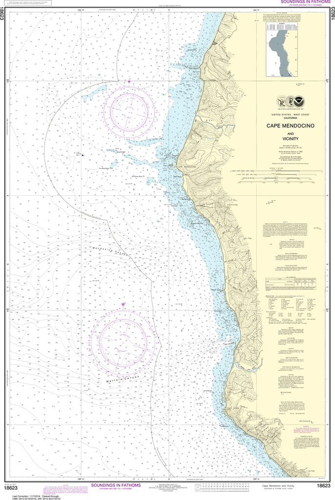 NOAA Chart 18623: Cape Mendocino and Vicinity