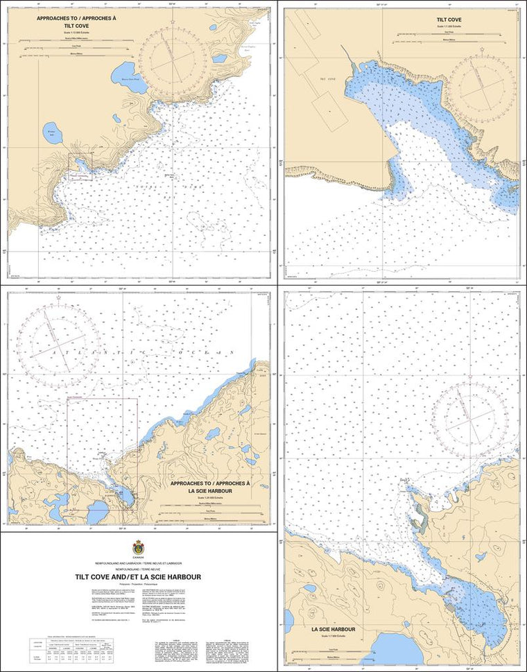 CHS Chart 4522: Tilt Cove and / et La Scie Harbour