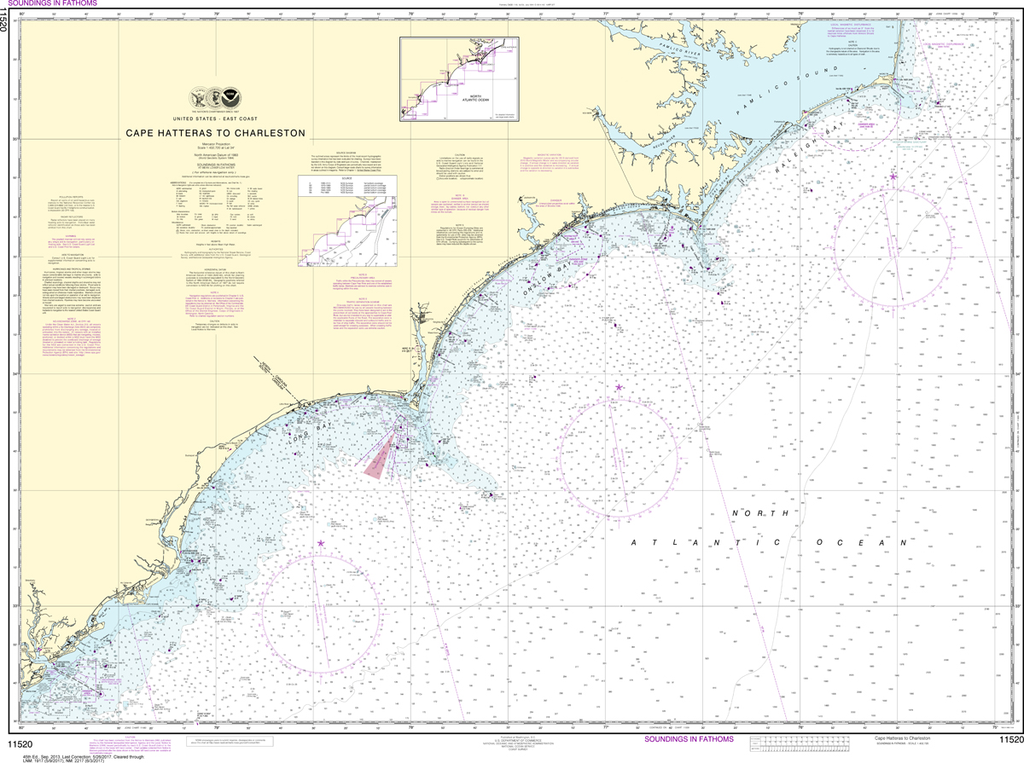 NOAA Chart 11520: Cape Hatteras to Charleston