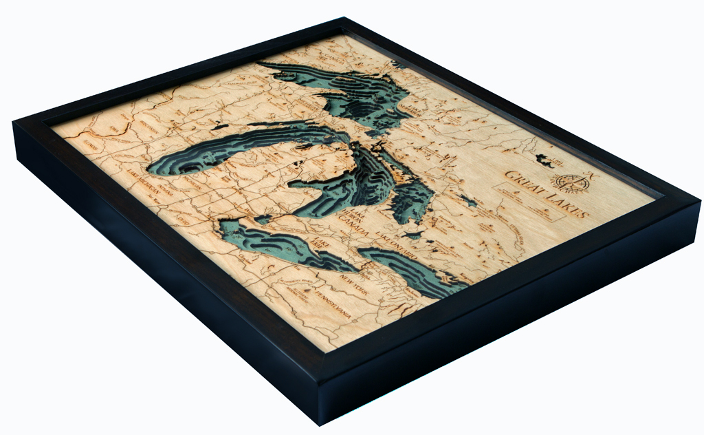 WoodChart of Great Lakes (Large)