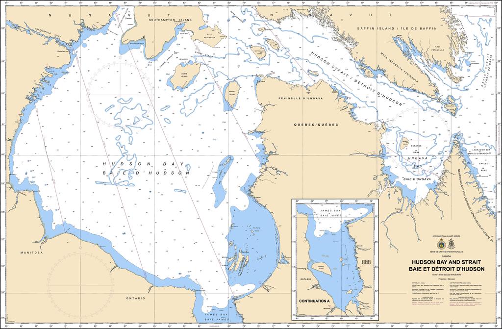 CHS Chart 5002: Hudson Strait and Bay/Baie et Détroit DHudson