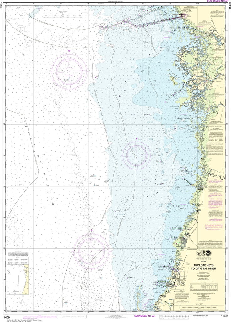NOAA Chart 11409: Anclote Keys to Crystal River