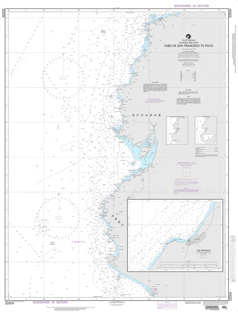 NGA Chart 22004: Cabo de San Francisco to Paita (Ecuador and Peru)
