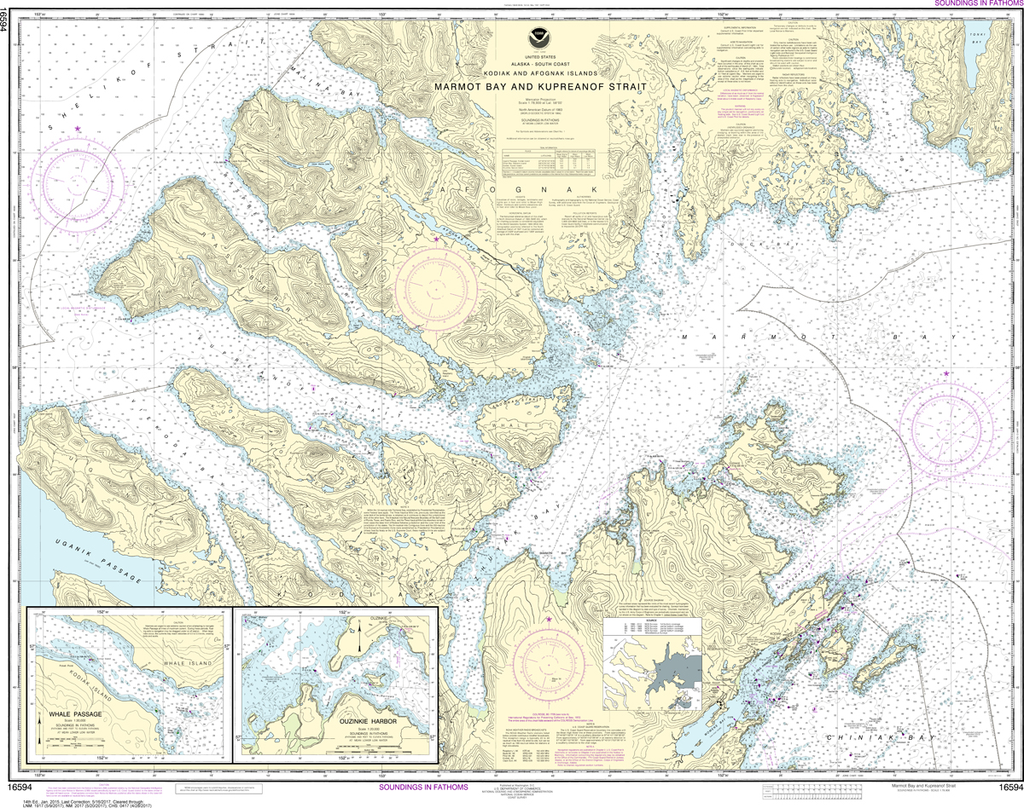 NOAA Chart 16594: Marmot Bay and Kupreanof Strait, Whale Passage
