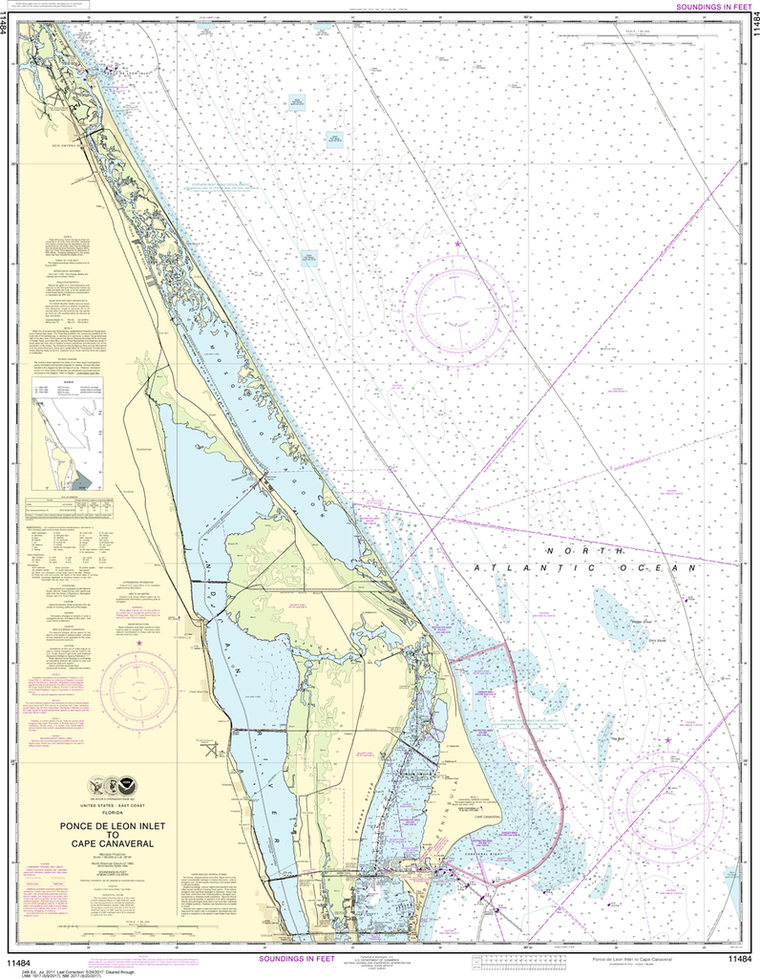 NOAA Chart 11484: Ponce de Leon Inlet to Cape Canaveral