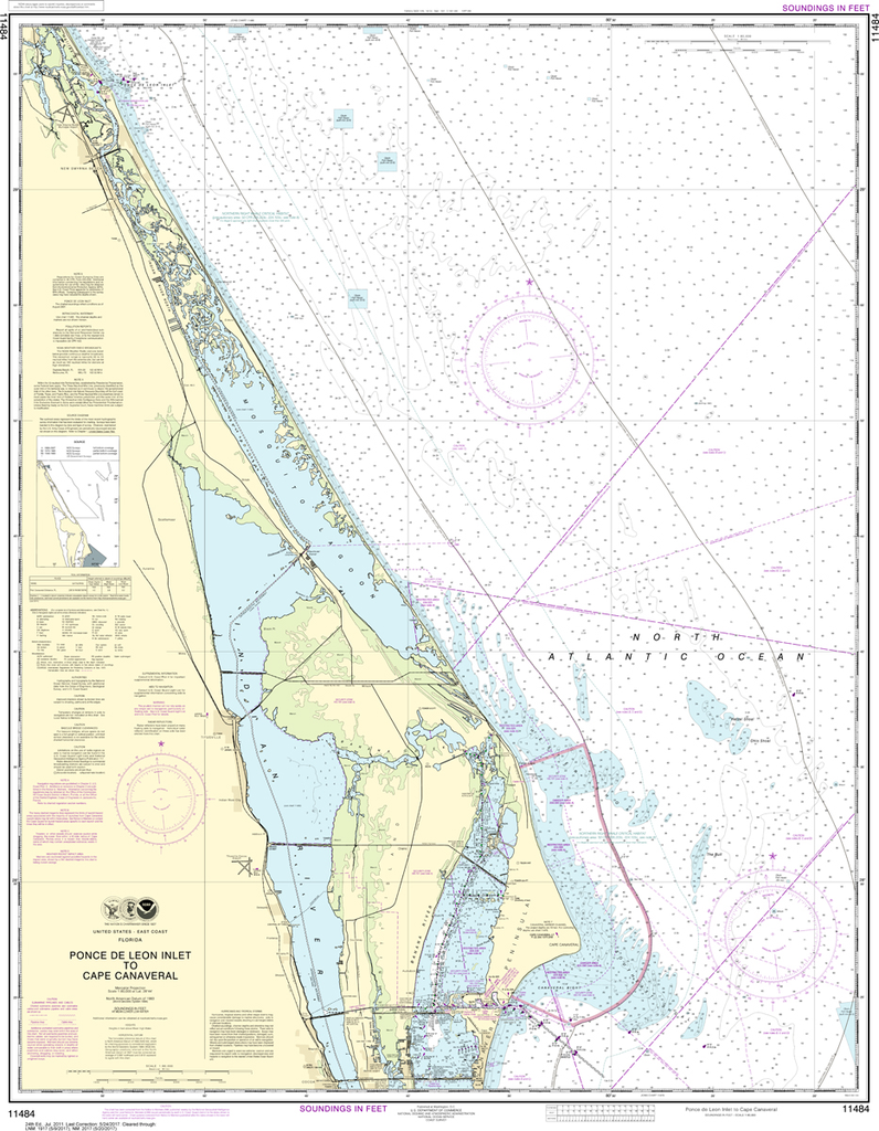 NOAA Chart 11484: Ponce de Leon Inlet to Cape Canaveral