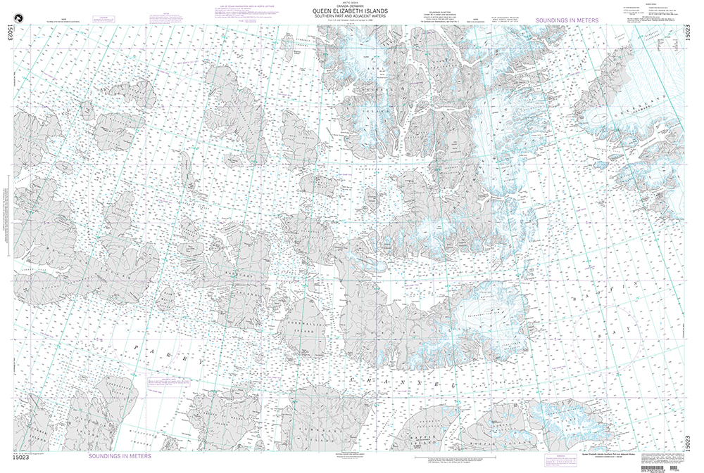 NGA Chart 15023: Queen Elizabeth Islands-Southern Part and Adjacent Waters
