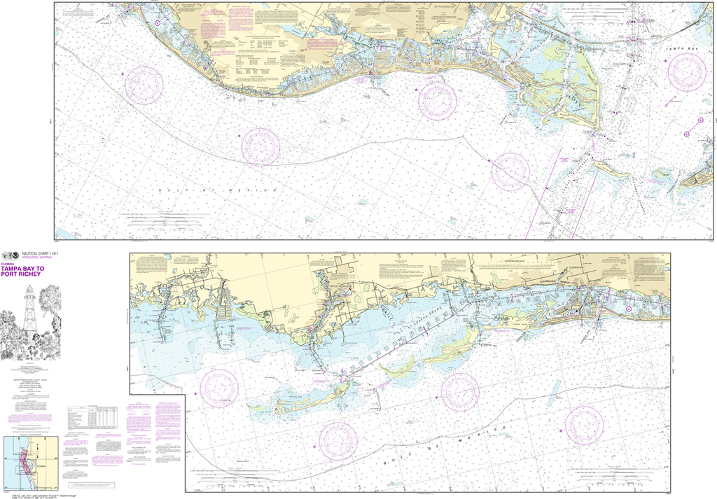 NOAA Chart 11411: Intracoastal Waterway - Tampa Bay to Port Richey