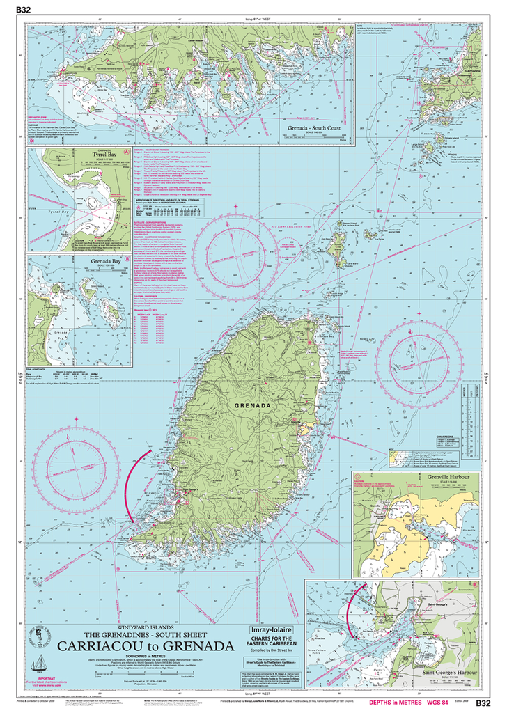 Imray Chart B32: Carriacou to Grenada