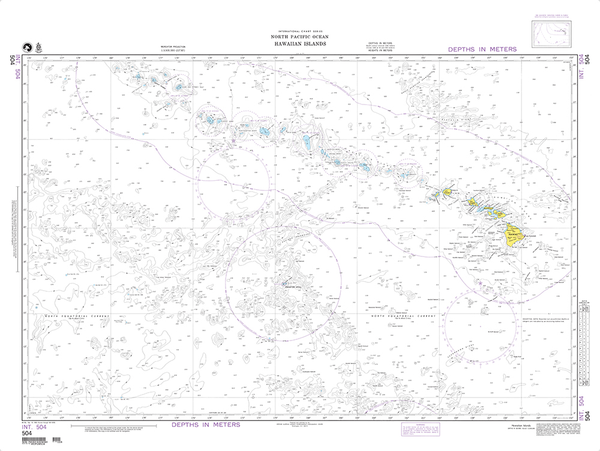 NGA International Chart 504: North Pacific Ocean Hawaiian Islands ...