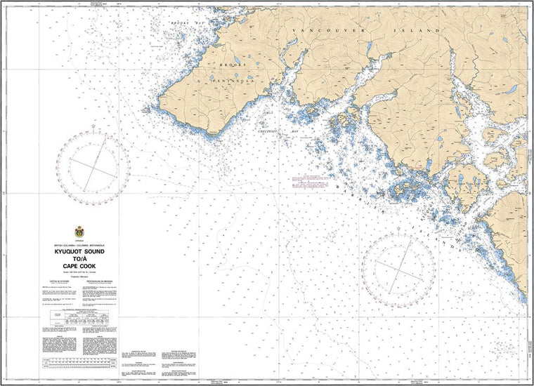 CHS Chart 3623: Kyuquot Sound to/à Cape Cook