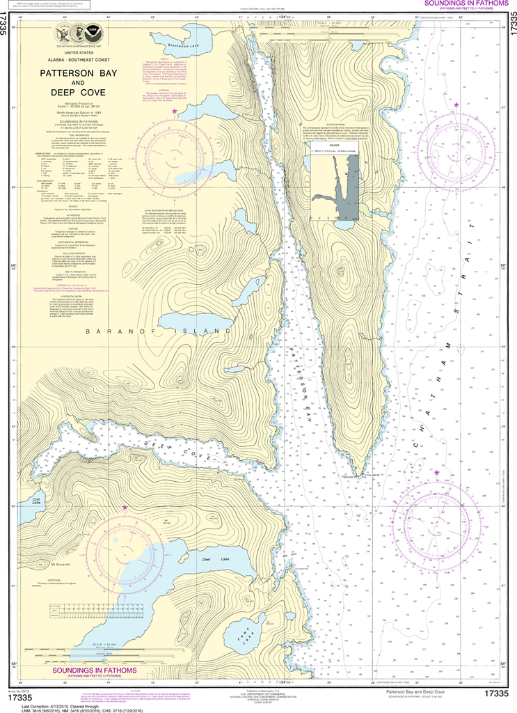 NOAA Chart 17335: Patterson Bay and Deep Cove