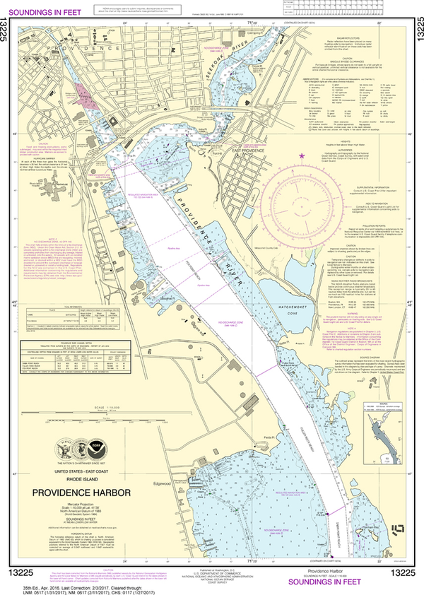 NOAA Chart 13225: Providence Harbor - Captain's Nautical Books &amp; Charts