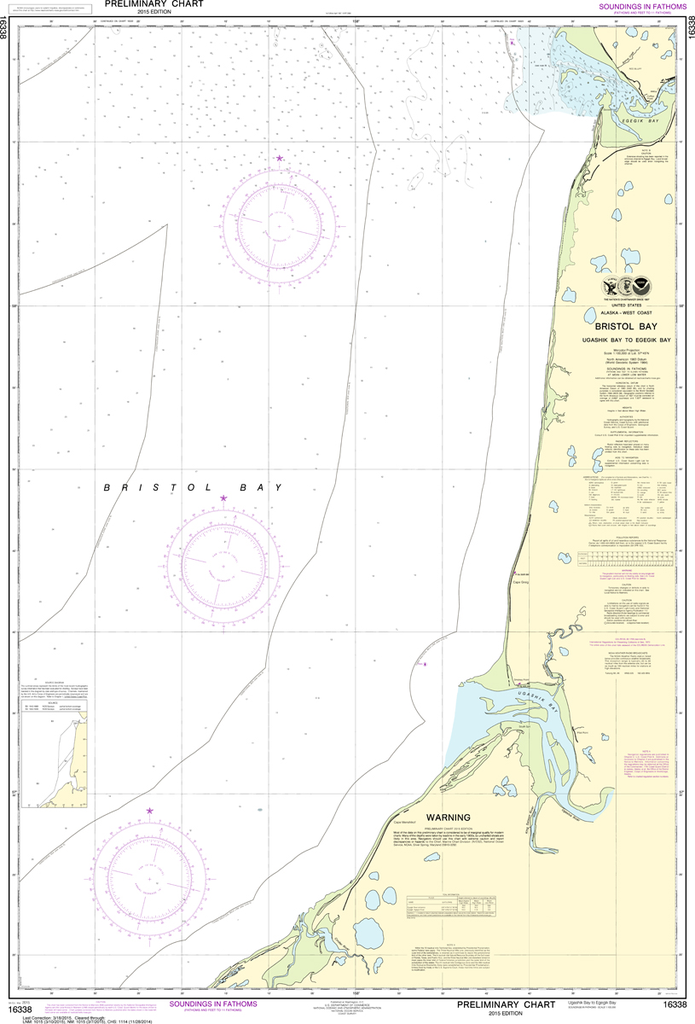 NOAA Chart 16338: Bristol Bay - Ugashik Bay to Egegik Bay