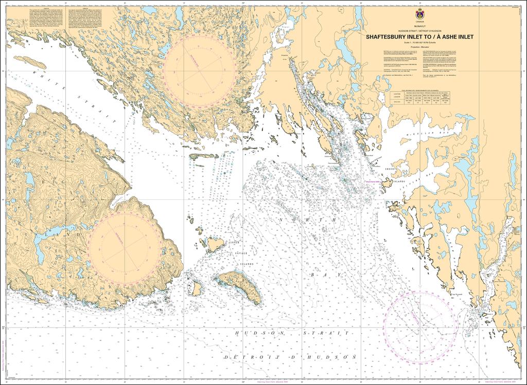 CHS Chart 5316: Shaftesbury Inlet to/à Ashe Inlet