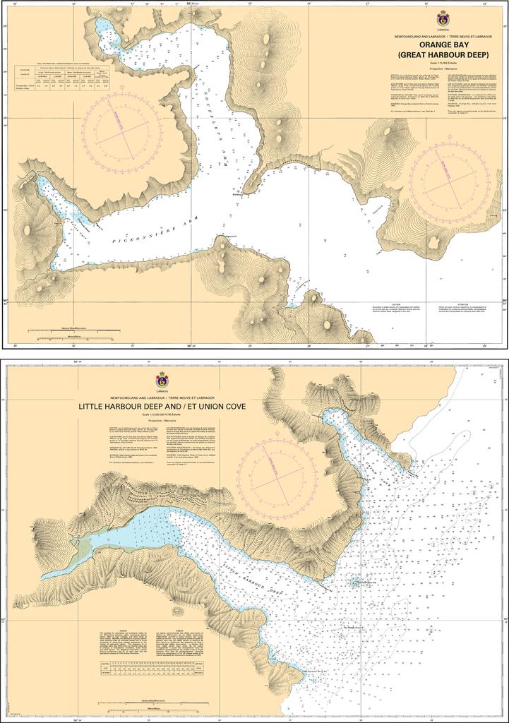 CHS Chart 4505: Plans - East Coast of the Island of Newfoundland/Côte Est de lÎle de Terre Neuve