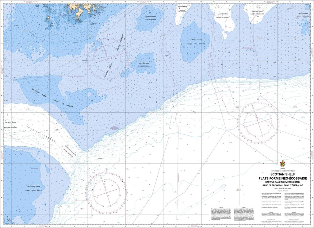 CHS Chart 8006: Scotian Shelf / Plate-Forme Néo-Écossaise: Browns Bank to Emerald Bank / Banc de Brown au Banc DÉmeraude