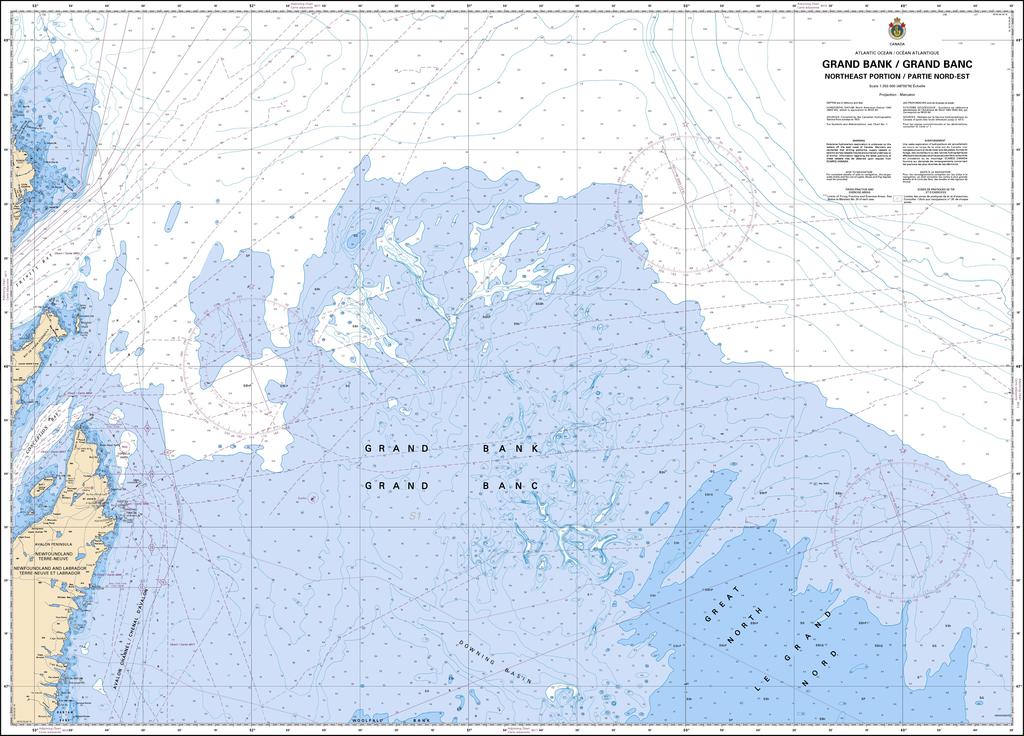CHS Chart 8014: Grand Bank / Grand Banc: Northeast Portion / Partie nord-est