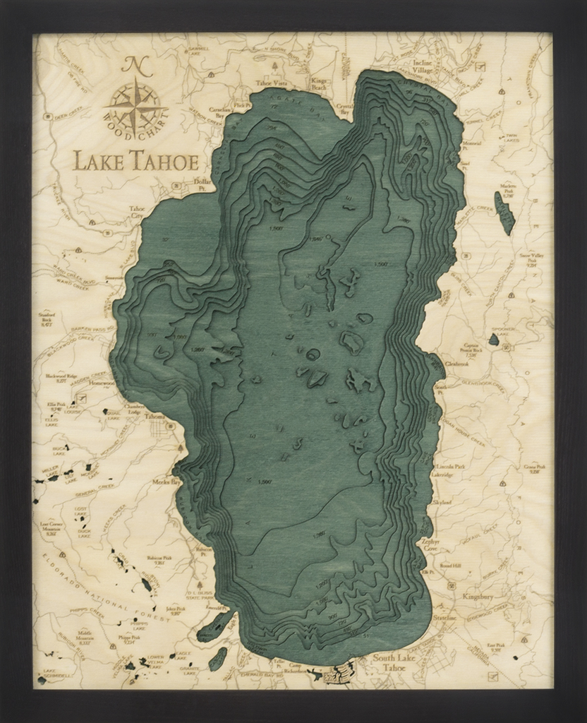 WoodChart of Lake Tahoe, California (Small)