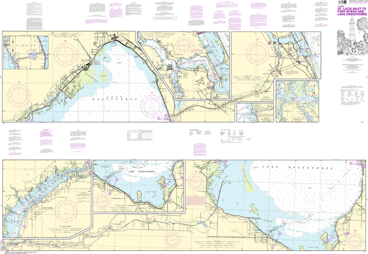 NOAA Chart 11428: Okeechobee Waterway St. Lucie Inlet to Fort Myers, Lake Okeechobee