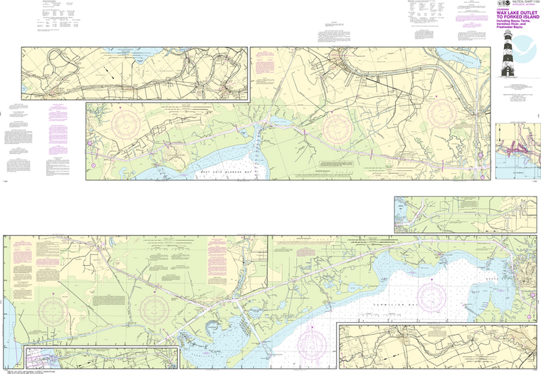 NOAA Chart 11350: Intracoastal Waterway - Wax Lake Outlet to Forked Island including Bayou Teche, Vermilion River, and Freshwater Bayou
