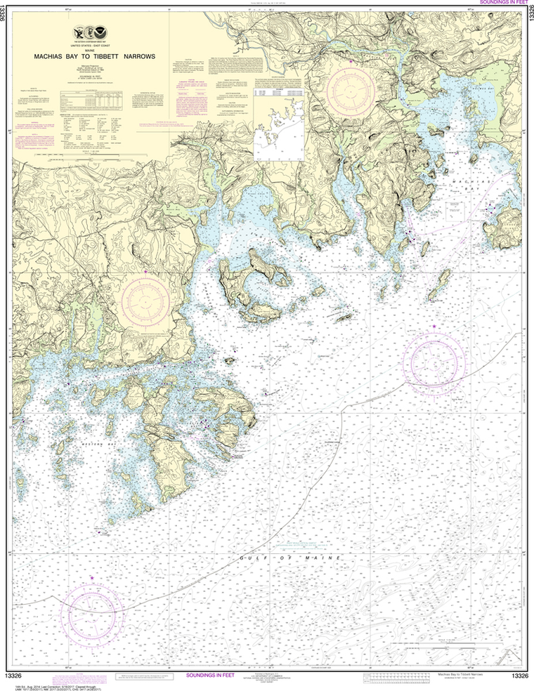 NOAA Chart 13326: Machias Bay to Tibbett Narrows