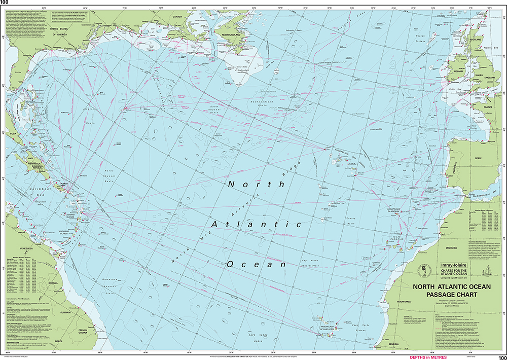 Imray Chart 100: North Atlantic Ocean Passage Chart